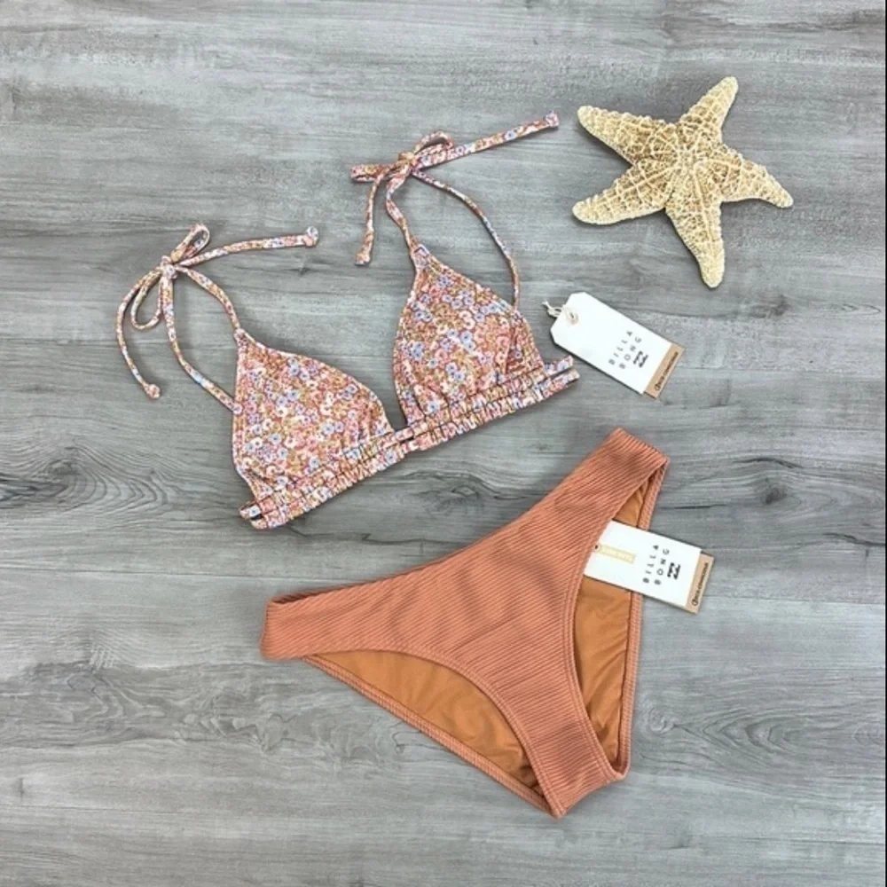 ☀️BILLABONG☀️ Chase The Sun Double Ruched Triangle TANLINES BONDI PANT BIKINI